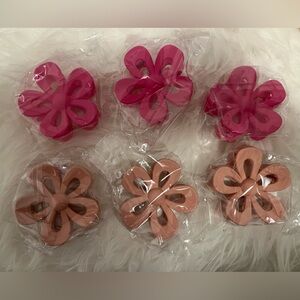 6 pcs pink hair claw